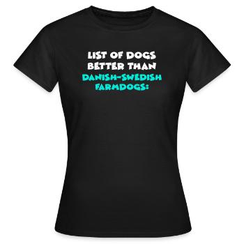 Danish-Swedish Farmdogs - Frauen T-Shirt - Schwarz - Vorne - AI Model Female 172 dark (172cm)