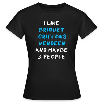Briquet Griffon Vendeen - T-shirt Femme - noir - Devant - AI Model Female 172 dark (172cm)