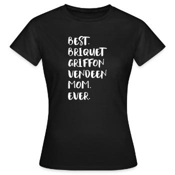 Briquet Griffon Vendeen Maman - T-shirt Femme - noir - Devant - AI Model Female 172 dark (172cm)