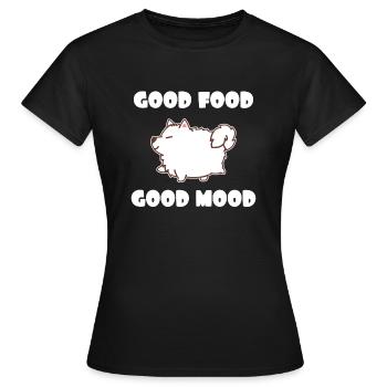 Fat Samoyède Nourriture pour chien à quatre queues - T-shirt Femme - noir - Devant - AI Model Female 172 dark (172cm)