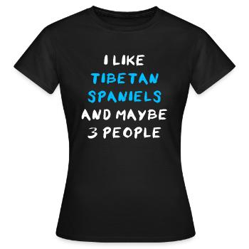 Épagneul tibétain - T-shirt Femme - noir - Devant - AI Model Female 172 dark (172cm)