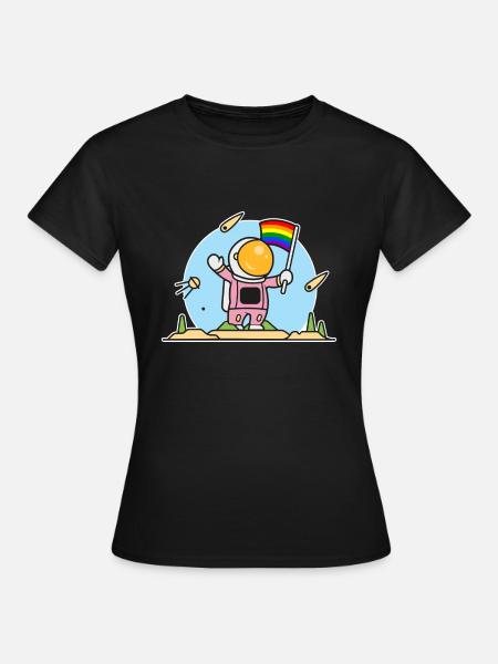 Schwuler Astronaut - Frauen T-Shirt - Schwarz