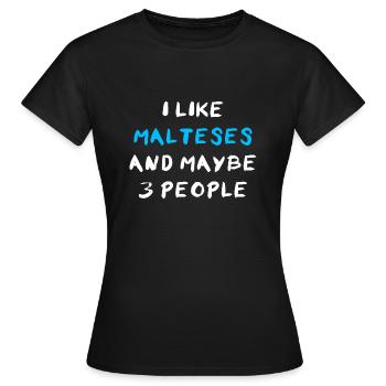 Maltese Malteser - Women's T-Shirt - black - Front - AI Model Female 172 dark (172cm)