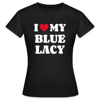 J’adore ma dentelle bleue - T-shirt Femme - noir - Devant - AI Model Female 172 dark (172cm)
