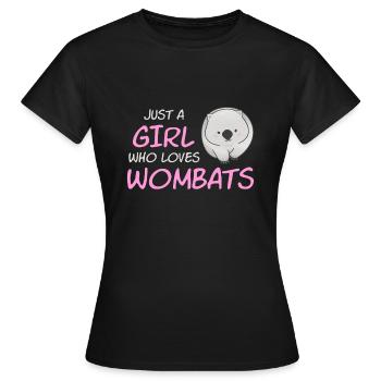 Just A Girl Who Loves Wombats - Frauen T-Shirt - Schwarz - Vorne - AI Model Female 172 dark (172cm)