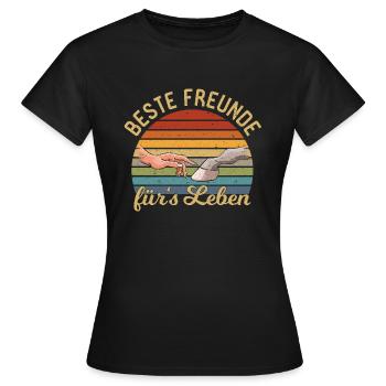 Propriétaire de cheval Les chevaux sont les meilleurs amis pour la vie - T-shirt Femme - noir - Devant - AI Model Female 172 dark (172cm)
