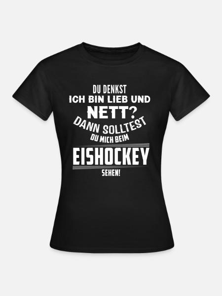 LiebNettEishockey - Frauen T-Shirt - Schwarz