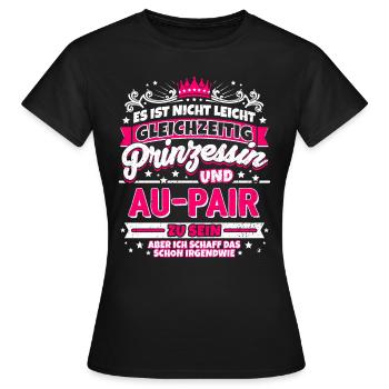 Prinzessin und Au-Pair - Frauen T-Shirt - Schwarz - Vorne - AI Model Female 172 dark (172cm)