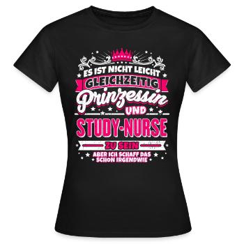 Prinzessin und Study-Nurse - Frauen T-Shirt - Schwarz - Vorne - AI Model Female 172 dark (172cm)