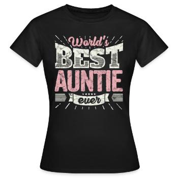 Familien Geschenk Shirt: World's best Auntie ever - Frauen T-Shirt - Schwarz - Vorne - AI Model Female 172 dark (172cm)