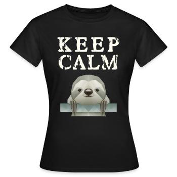 Keep Calm Sloth - Women's T-Shirt - black - Front - AI Model Female 172 dark (172cm)