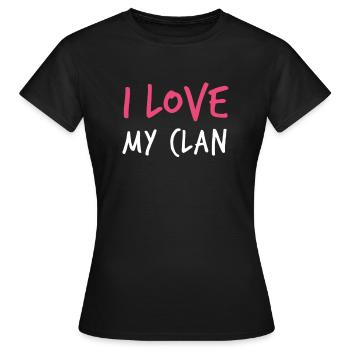 Ich liebe meinen Clan Familientreffen - Frauen T-Shirt - Schwarz - Vorne - AI Model Female 172 dark (172cm)