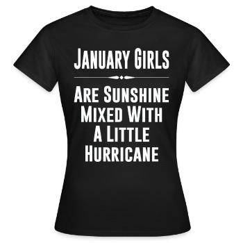 January girls are sunshine - Women's T-Shirt - black - Front - AI Model Female 172 dark (172cm)