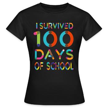 J'ai survécu 100 jours de l'école - T-shirt Femme - noir - Devant - AI Model Female 172 dark (172cm)