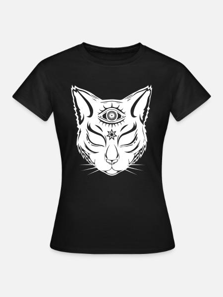 Cat with the third eye - above-ground - Women's T-Shirt - black