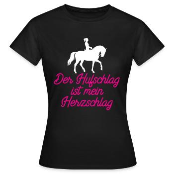 Hoof beat is my heartbeat - horse shirt - Women's T-Shirt - black - Front - AI Model Female 172 dark (172cm)