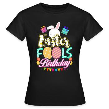 Pâques anniversaire Poisson d'Avril 1 Avril cadeau - T-shirt Femme - noir - Devant - AI Model Female 172 dark (172cm)