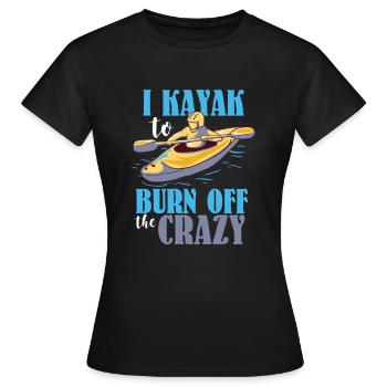 Je kayak pour brûler les fous - T-shirt Femme - noir - Devant - AI Model Female 172 dark (172cm)