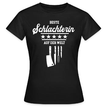 Beste Schlachterin Schlachterei Meisterin Azubi - Frauen T-Shirt - Schwarz - Vorne - AI Model Female 172 dark (172cm)
