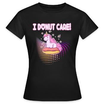 Je Donut licorne soins Donut - T-shirt Femme - noir - Devant - AI Model Female 172 dark (172cm)