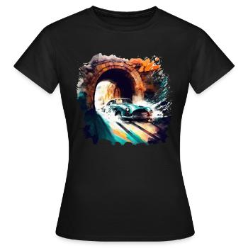 60er Classic Car Geschenk - Frauen T-Shirt - Schwarz - Vorne - AI Model Female 172 dark (172cm)