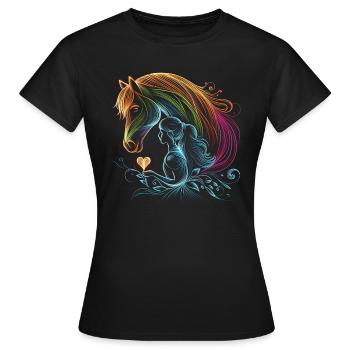 Girl Rider,Equestrian,Riding,Horse,Gifts - Women's T-Shirt - black - Front - AI Model Female 172 dark (172cm)