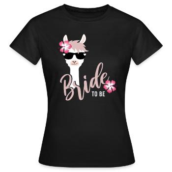 Chemise de groupe de l'équipe de mariage mariée Lama JGA 1 - T-shirt Femme - noir - Devant - AI Model Female 172 dark (172cm)