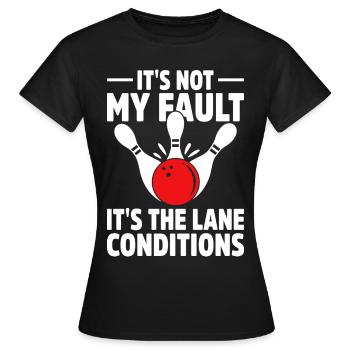 Bowling Bowler Gutter Strike Replacement Needles - Women's T-Shirt - black - Front - AI Model Female 172 dark (172cm)