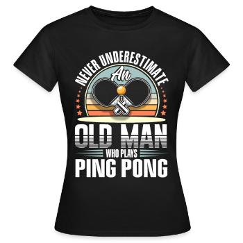Ping-pong - T-shirt Femme - noir - Devant - AI Model Female 172 dark (172cm)