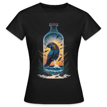 Bouteille de perroquet - T-shirt Femme - noir - Devant - AI Model Female 172 dark (172cm)