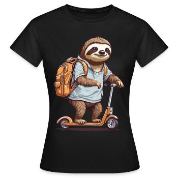 Premier jour d’inscription d’un élève paresseux - T-shirt Femme - noir - Devant - AI Model Female 172 dark (172cm)