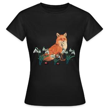 Renard Renards Printemps Printemps Début Enfants - T-shirt Femme - noir - Devant - AI Model Female 172 dark (172cm)