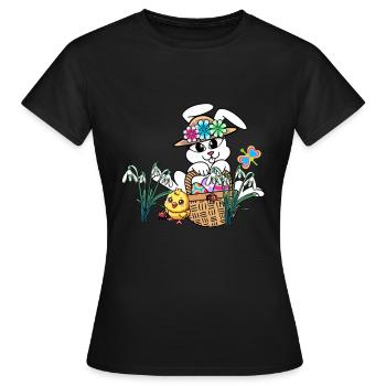 Ostern Osterhase Ostereier Kinder Osterfest Eier - Frauen T-Shirt - Schwarz - Vorne - AI Model Female 172 dark (172cm)