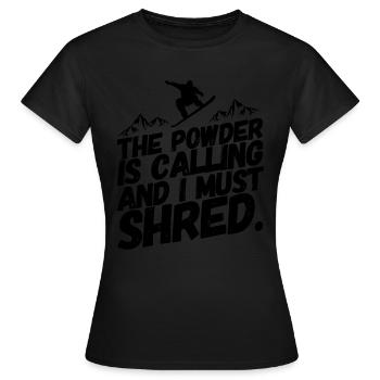 Snowboarding Snowboard Snowboarder Shred - Women's T-Shirt - black - Front - AI Model Female 172 dark (172cm)