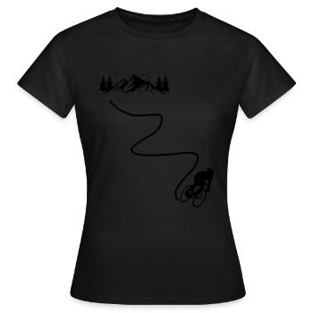 Cycling Cycling Cycling Mountains - Women's T-Shirt - black - Front - AI Model Female 172 dark (172cm)