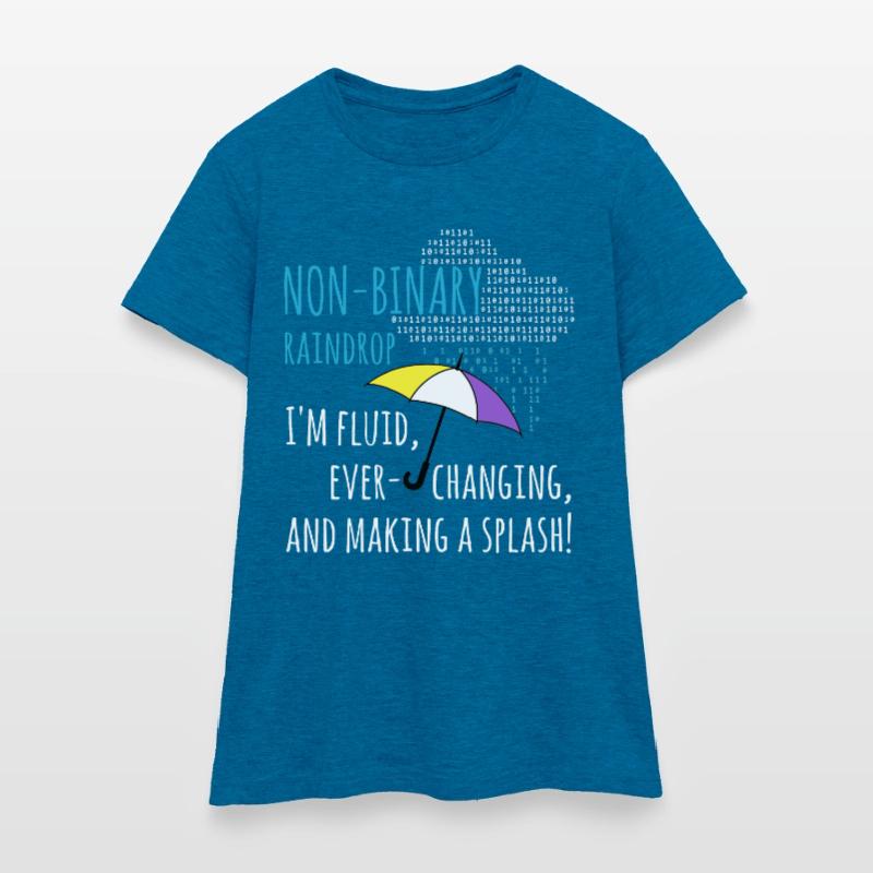 Non-binary raindrops non-binary PRIDE LGBT Women's T-Shirt