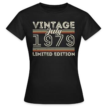 Juli 1979 Juli Geburtstagsgeschenk Juli 1979 - Frauen T-Shirt - Schwarz - Vorne - AI Model Female 172 dark (172cm)