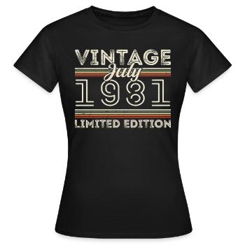 Juli 1981 Juli Geburtstagsgeschenk Juli 1981 - Frauen T-Shirt - Schwarz - Vorne - AI Model Female 172 dark (172cm)