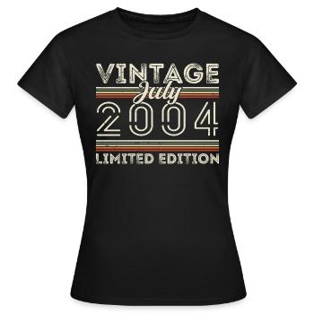 Juli 2004 Juli Geburtstagsgeschenk Juli 2004 - Frauen T-Shirt - Schwarz - Vorne - AI Model Female 172 dark (172cm)