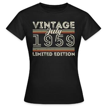 Juli 1959 Juli Geburtstagsgeschenk Juli 1959 - Frauen T-Shirt - Schwarz - Vorne - AI Model Female 172 dark (172cm)