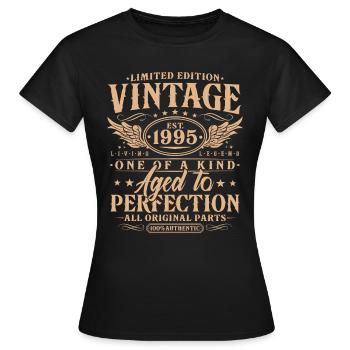 Vintage 1995 vintage födelsedag retro gåva - T-shirt dam - svart - Fram - AI Model Female 172 dark (172cm)