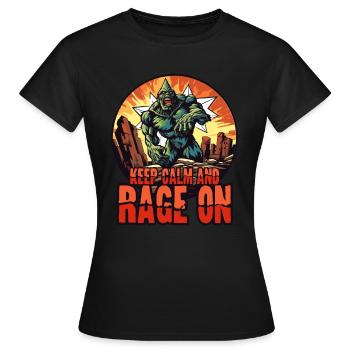 Ruhe bewahren und weiter wüten, Monster-Wut - Frauen T-Shirt - Schwarz - Vorne - AI Model Female 172 dark (172cm)