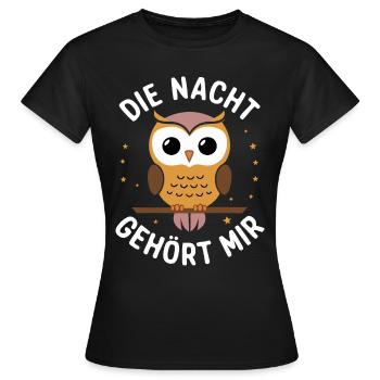 oiseau de nuit hibou hibou oiseau - T-shirt Femme - noir - Devant - AI Model Female 172 dark (172cm)