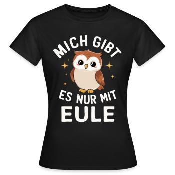 oiseau de nuit hibou hibou oiseau - T-shirt Femme - noir - Devant - AI Model Female 172 dark (172cm)