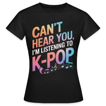 Musique K-Pop Pop Coréenne - T-shirt Femme - noir - Devant - AI Model Female 172 dark (172cm)