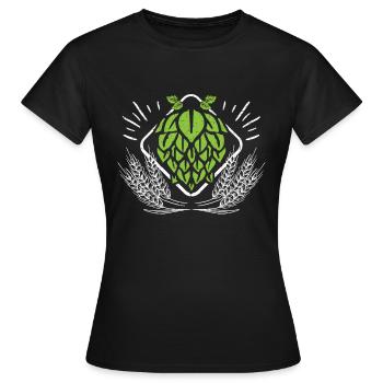 Hopfen und Gerste Bier Brauer - Frauen T-Shirt - Schwarz - Vorne - AI Model Female 172 dark (172cm)