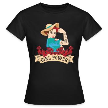 Frauen und Girl Power - Frauen T-Shirt - Schwarz - Vorne - AI Model Female 172 dark (172cm)