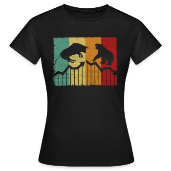 Trader und Investor Bulle und Bär ETF Aktien Börse - Frauen T-Shirt - Schwarz - Vorne - AI Model Female 172 dark (172cm)