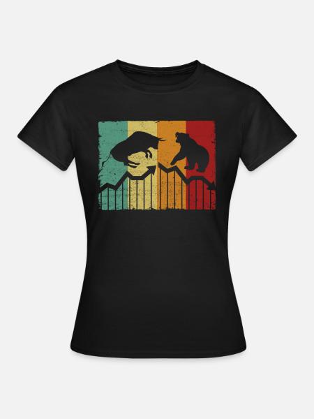 Bourse ETF boursier haussier et baissier - Dame-T-shirt - sort