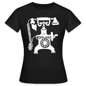 téléphone - T-shirt Femme - noir - Devant - AI Model Female 172 dark (172cm)